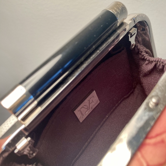 Embossed Leather Box Clutch By DVF - Picture 3 of 4